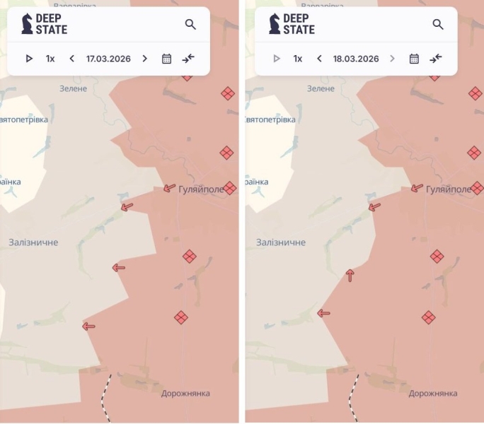 DeepState: у Запорізькій області ворогу вдалося просунутися біля Гуляйполя