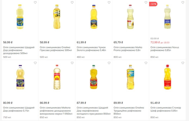 Скільки коштує пляшка олії у Києві: порівняння цін у найбільших мережах