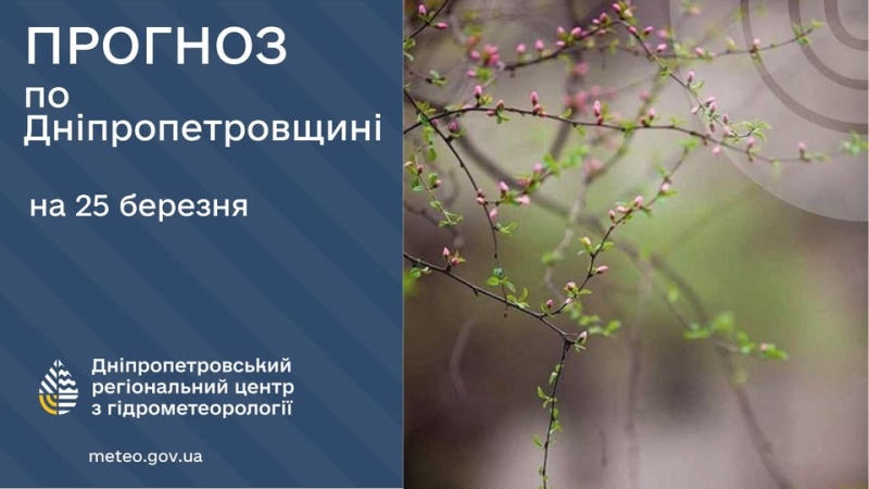 Погода у Січеславщині 25 березня