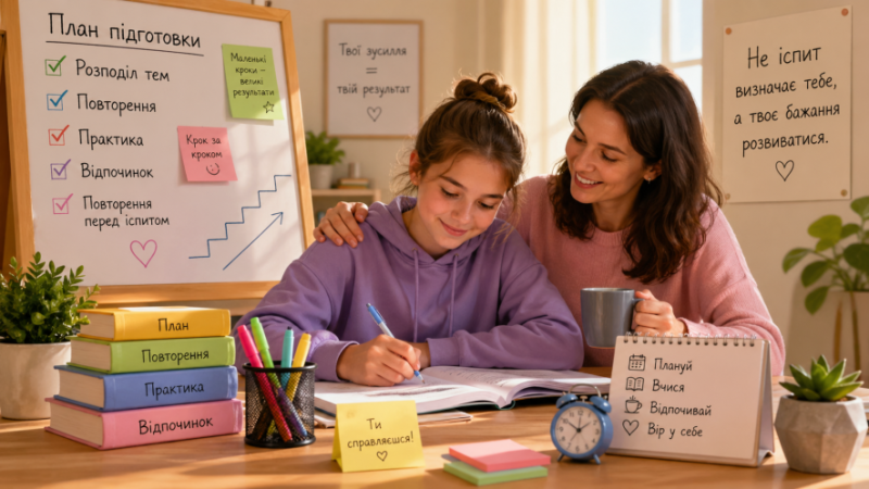 Як підготуватися до іспитів без стресу: поради для дітей і батьків