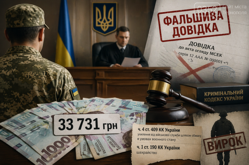 На Тернопільщині військовий хитрощами демобілізувався, ще й незаконно отримав чималі гроші