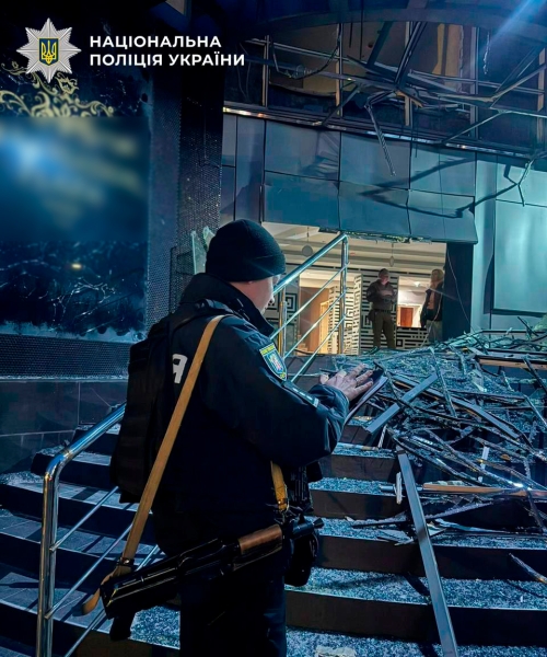 Обстріл столиці 16 квітня: поліція оприлюднила кадри з місць влучань