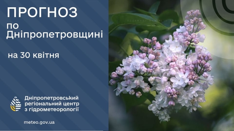 Погода у Придніпров'ї 30 квітня