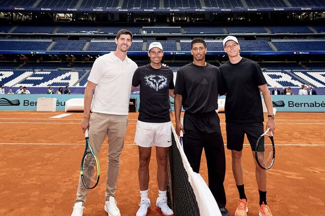 ВІДЕО. Надаль, Сіннер, Беллінгем і Куртуа зіграли в теніс на Бернабеу