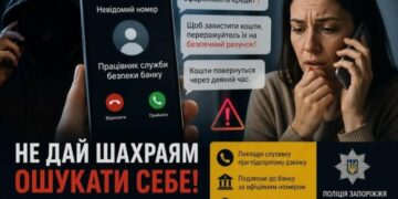 Зловмисники, які представились працівниками банку, виманили у мешканців Запоріжжя понад 600 тисяч гривень