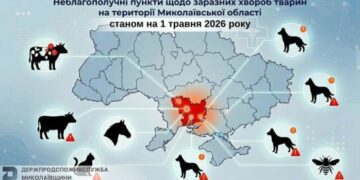 Небезпечні хвороби тварин на Миколаївщині: оприлюднили список локацій
