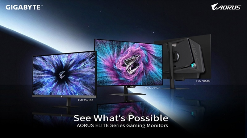 GIGABYTE презентувала флагманську серію моніторів AORUS ELITE з 27&rdquo; трирежимною Mini LED-моделлю і чотирма OLED-дисплеями