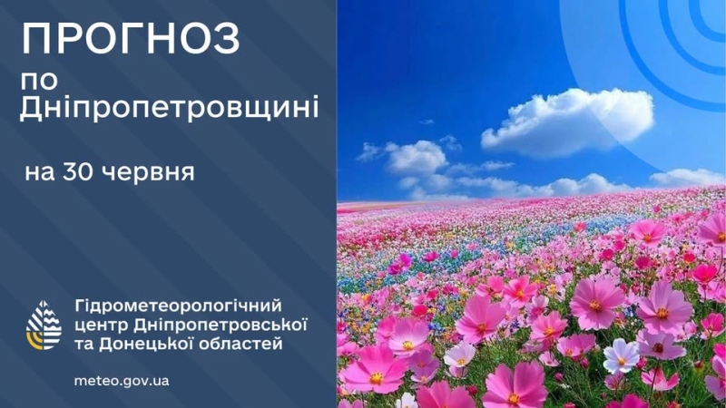 Погода у Січеславщині 30 червня