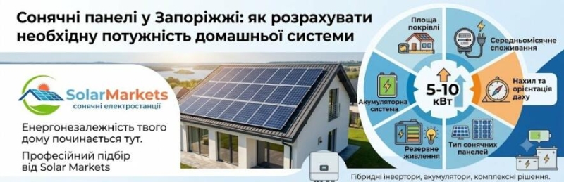 Сонячні панелі у Запоріжжі: як розрахувати необхідну потужність домашньої системи