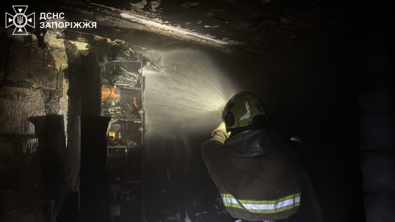 У Запоріжжі співробітники ДСНС врятували двох людей під час пожежі у багатоповерхівці