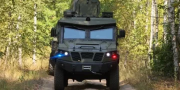 Броньований позашляховик для хімічної розвідки на полігоні