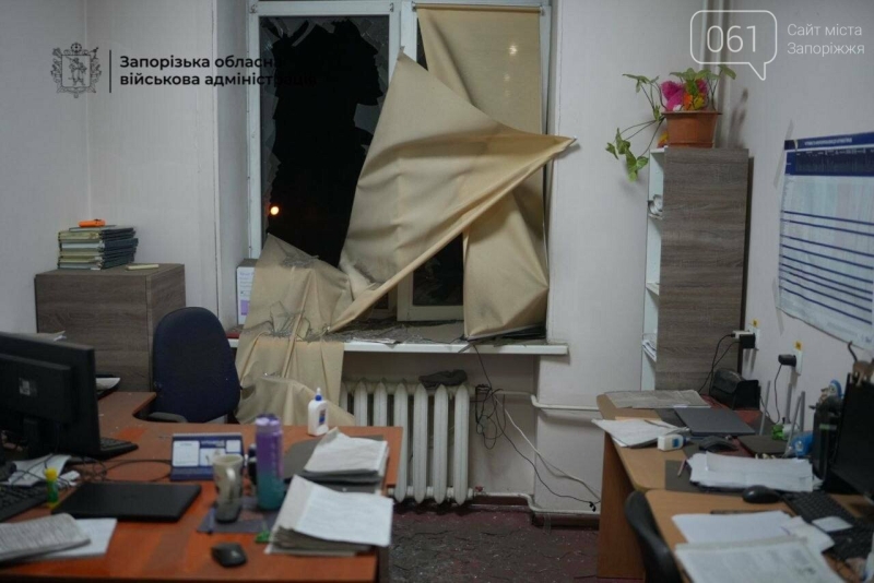 Ворожий дрон вдарив по лікарні у Запоріжжі