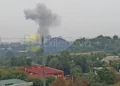 Дим над районом окупованого Донецька