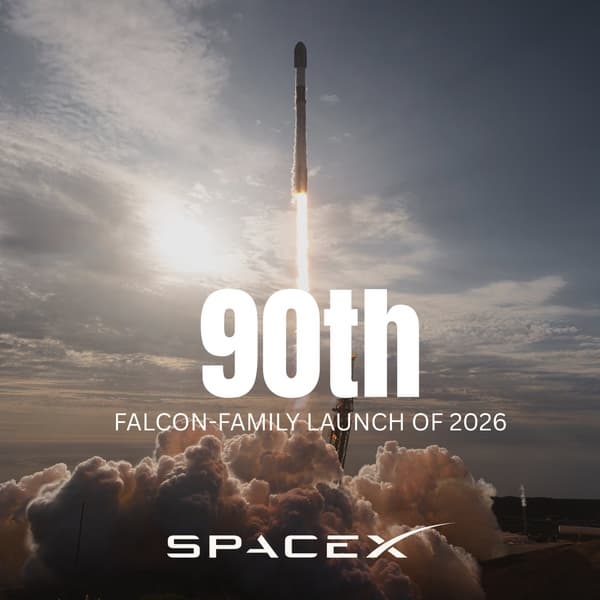 Космічний конвеєр Маска: SpaceX виконала 90-й запуск у 2026 році