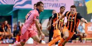 Гравці Шахтаря святкують гол у матчі УПЛ