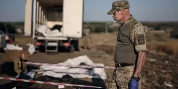Колючий дріт на тлі похмурого неба