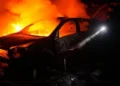 Наслідки нічного обстрілу житлового кварталу Запоріжжя