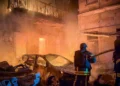 Пошкоджений автобус після обстрілу в Одеській області