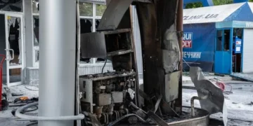 Пожежа на автозаправній станції після атаки дрона
