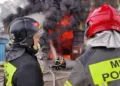Пожежа на території теплової електростанції вночі