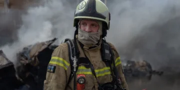 Пожежа в нежитловому приміщенні після удару