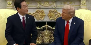 Прапори США та Південної Кореї на військовій базі