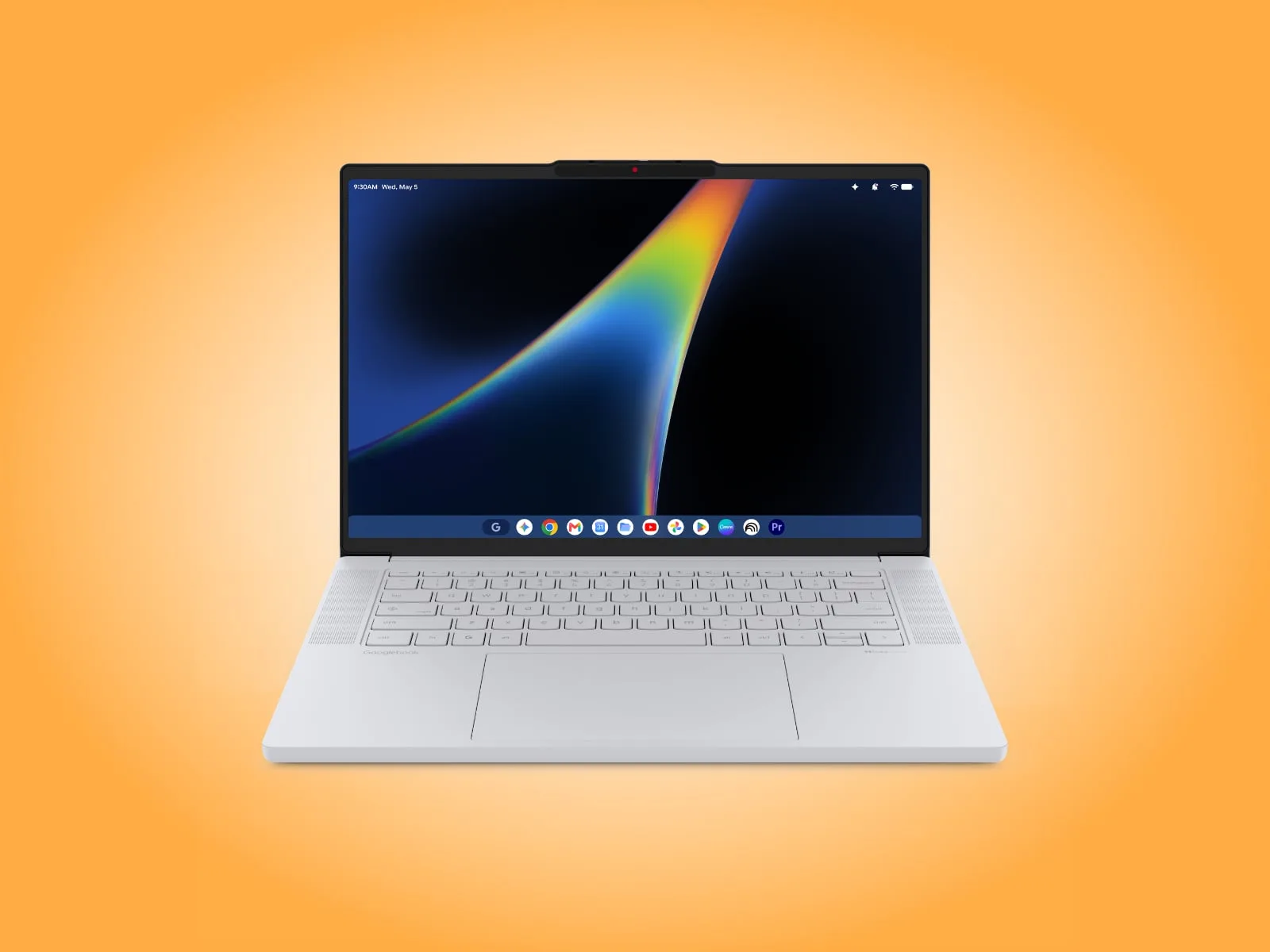 Рендер ноутбука Lenovo зі світло-сріблястим корпусом