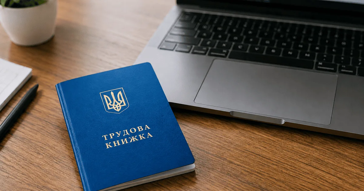 Стара паперова трудова книжка з записами про роботу