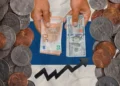 Табло обміну валют з курсами долара та євро