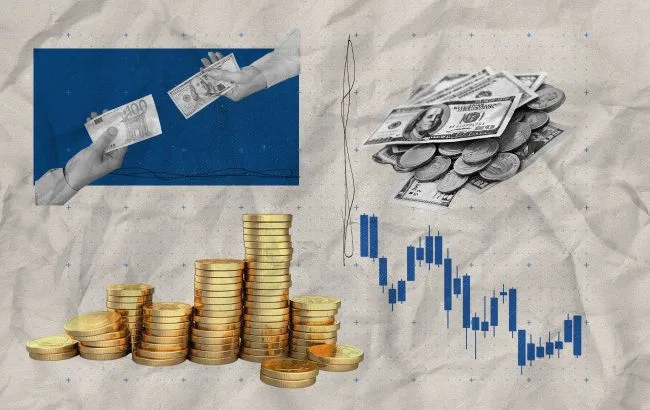 Табло обміну валют з курсом долара та євро