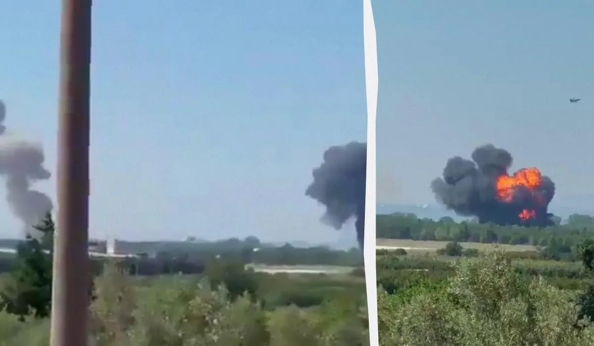 Уламки винищувача F-16 на місці падіння