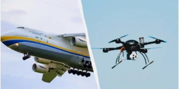 Вантажний літак Антонова на льотному полі аеропорту