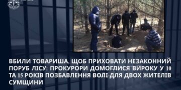 Вбили товариша, щоб приховати незаконний поруб лісу: прокурори домоглися вироку у 10 та 15 років позбавлення волі для двох жителів Сумщини