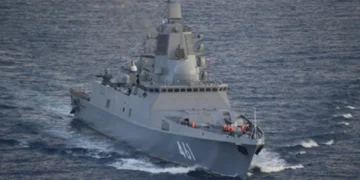 Військовий корабель у водах Балтійського моря
