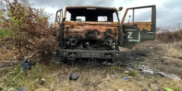 Знищена ворожа техніка на дорозі