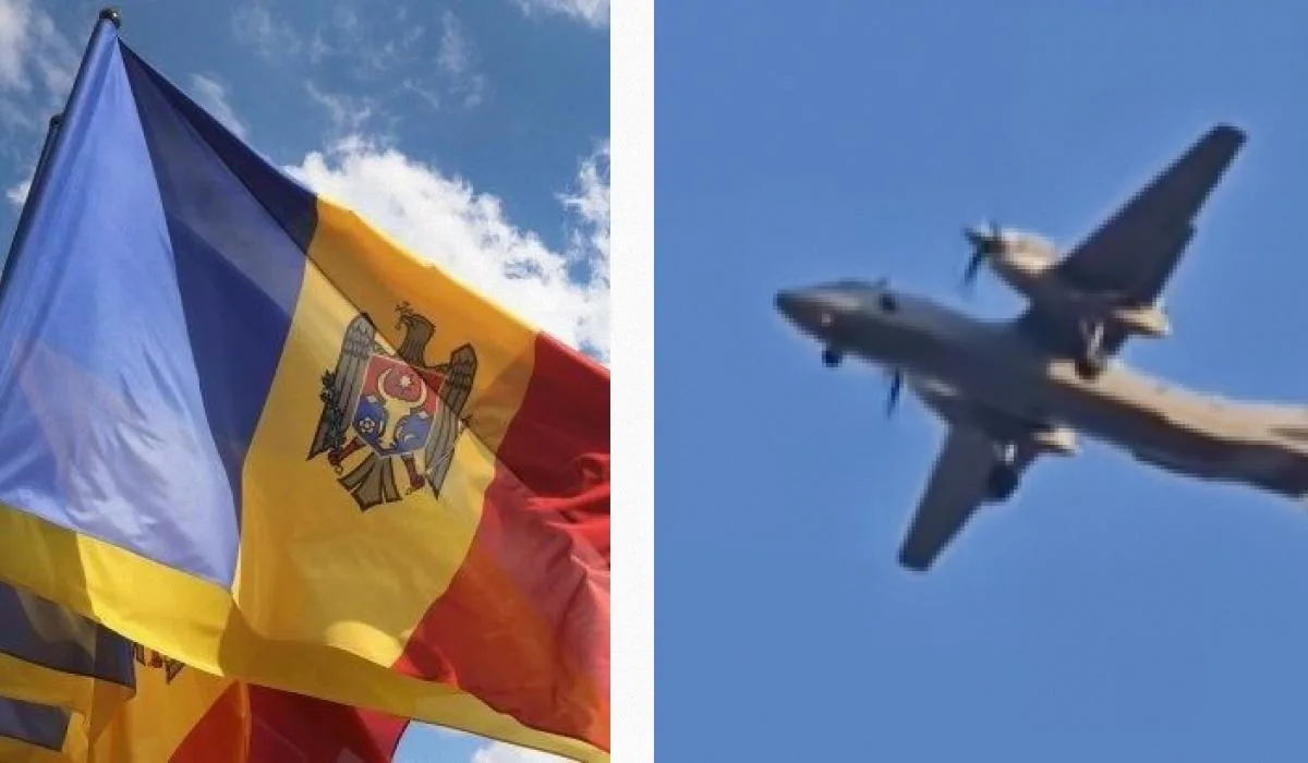 Транспортний літак Ан-32 у небі