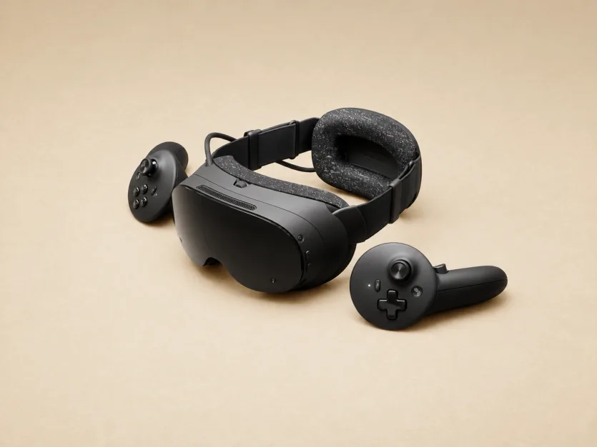 VR-шолом Valve на підставці в кімнаті