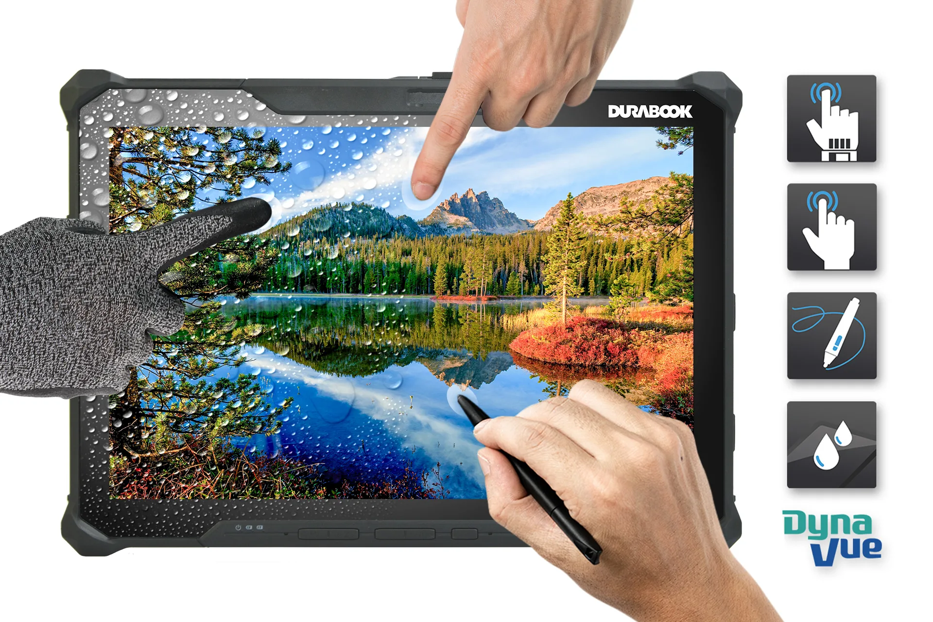 Екран DynaVue з яскравістю 1200 ніт на планшеті Durabook