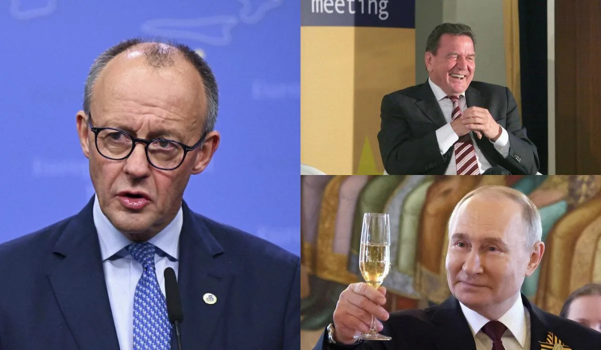 Герхард Шредер і Володимир Путін на зустрічі