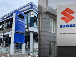 Російська атака пошкодила автосалони Suzuki та Subaru на Подолі в Києві