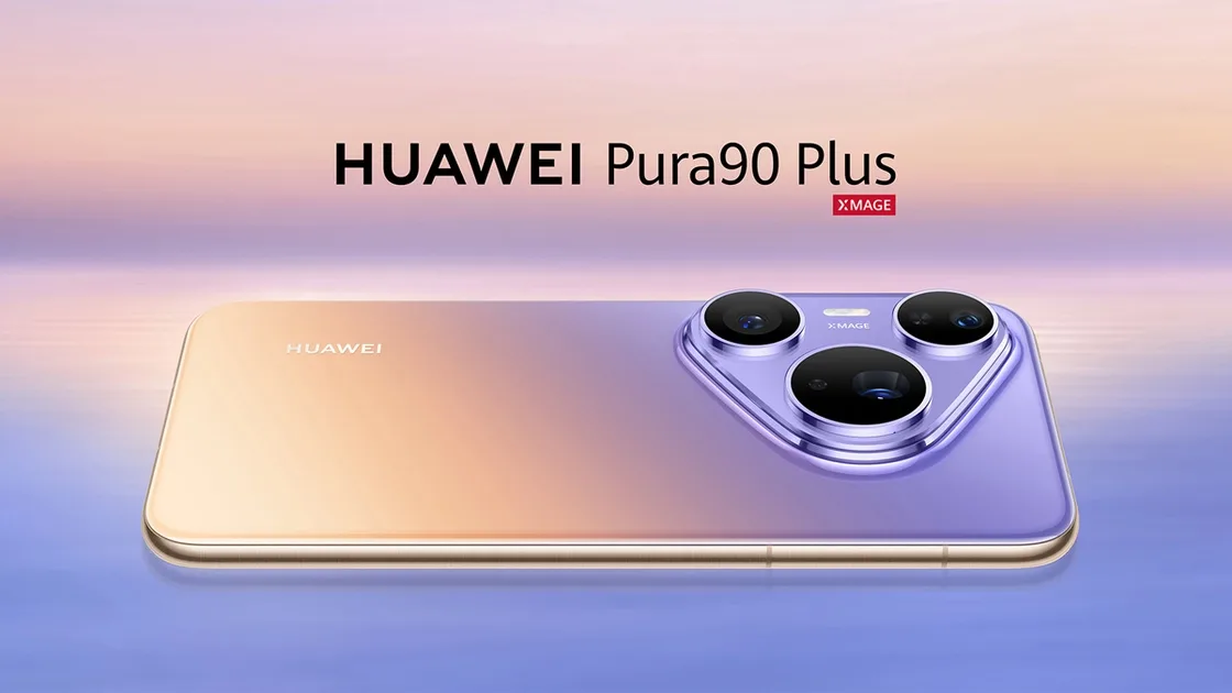 Смартфон Pura 90 Plus у кольорі градієнт фіолетово-помаранчевий